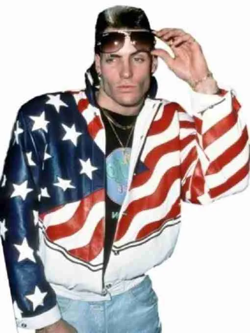 Vanilla Ice Cream Usa Flag Motorcycle Jacket