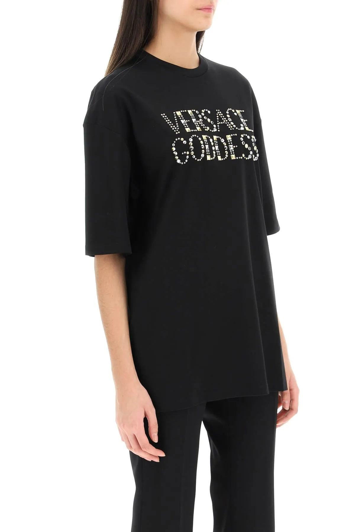 Versace versace goddess t-shirt with studs