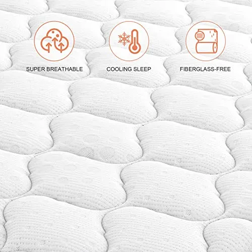 Vesgantti 10.2 Inch Multilayer Hybrid Queen Mattress - Multiple Sizes & Styles Available, Ergonomic Design with Breathable Foam and Pocket Spring/Medium Plush Feel