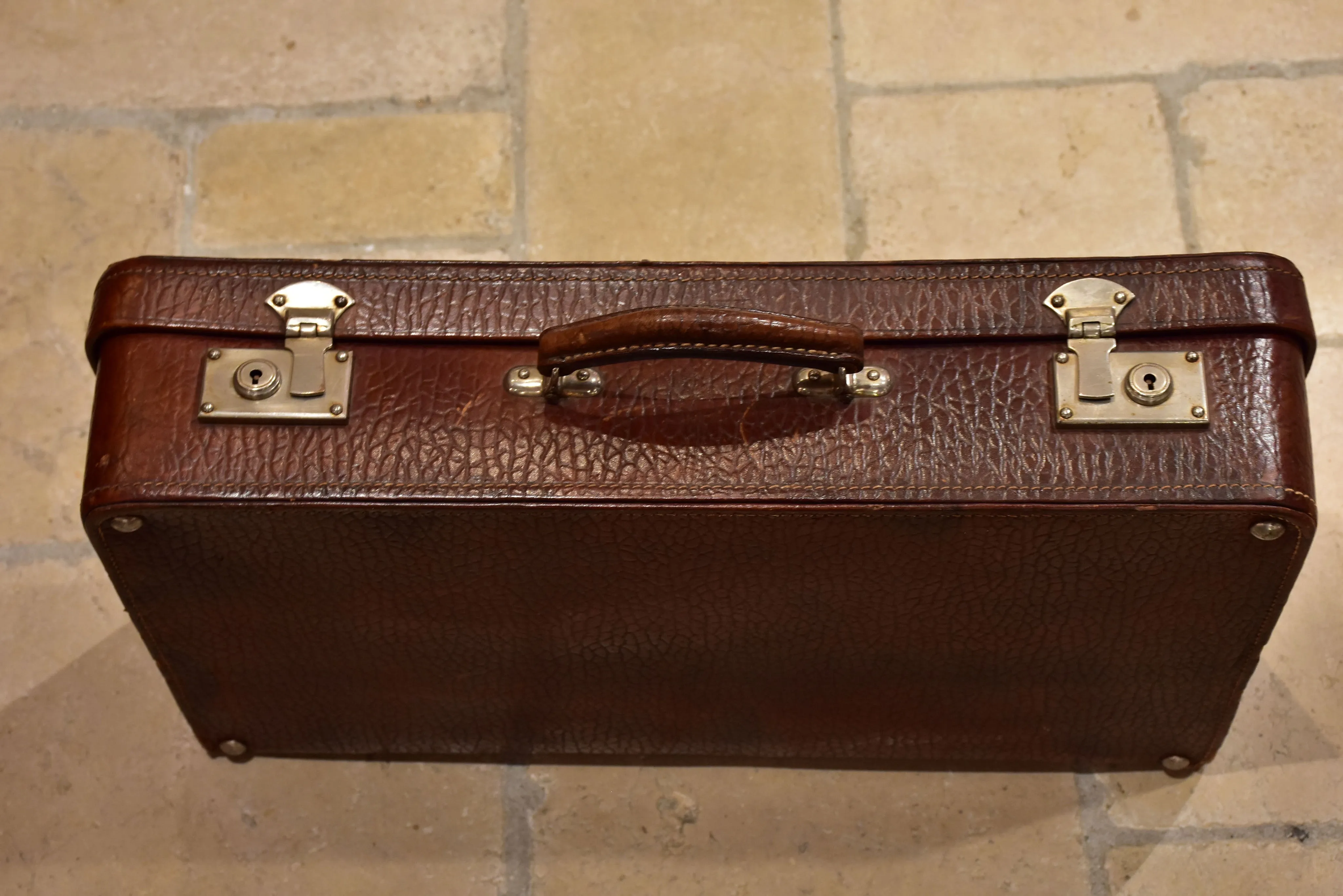 Vintage French leather suitcases