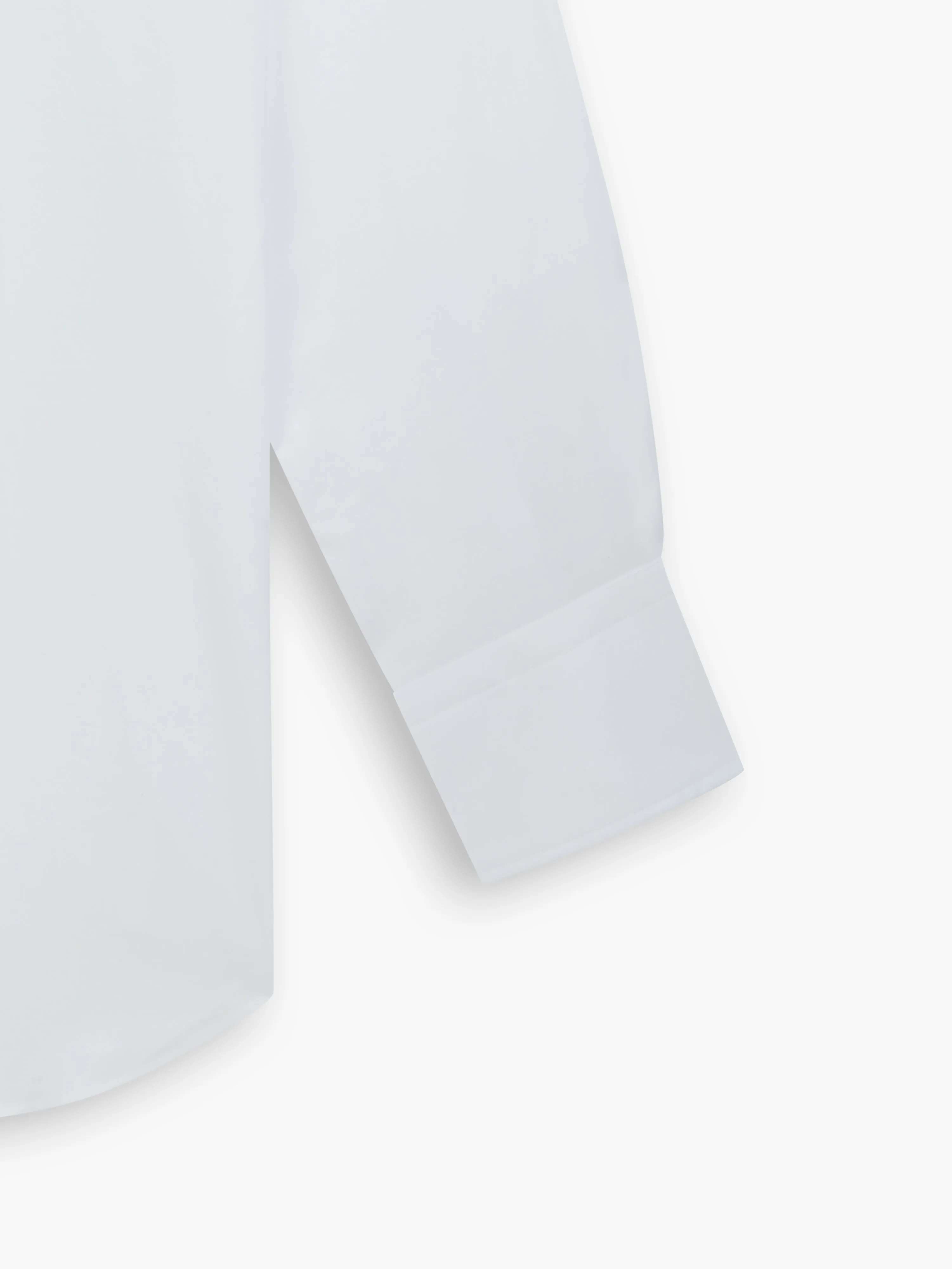 White Bold Twill Fitted Single Cuff Classic Collar Shirt