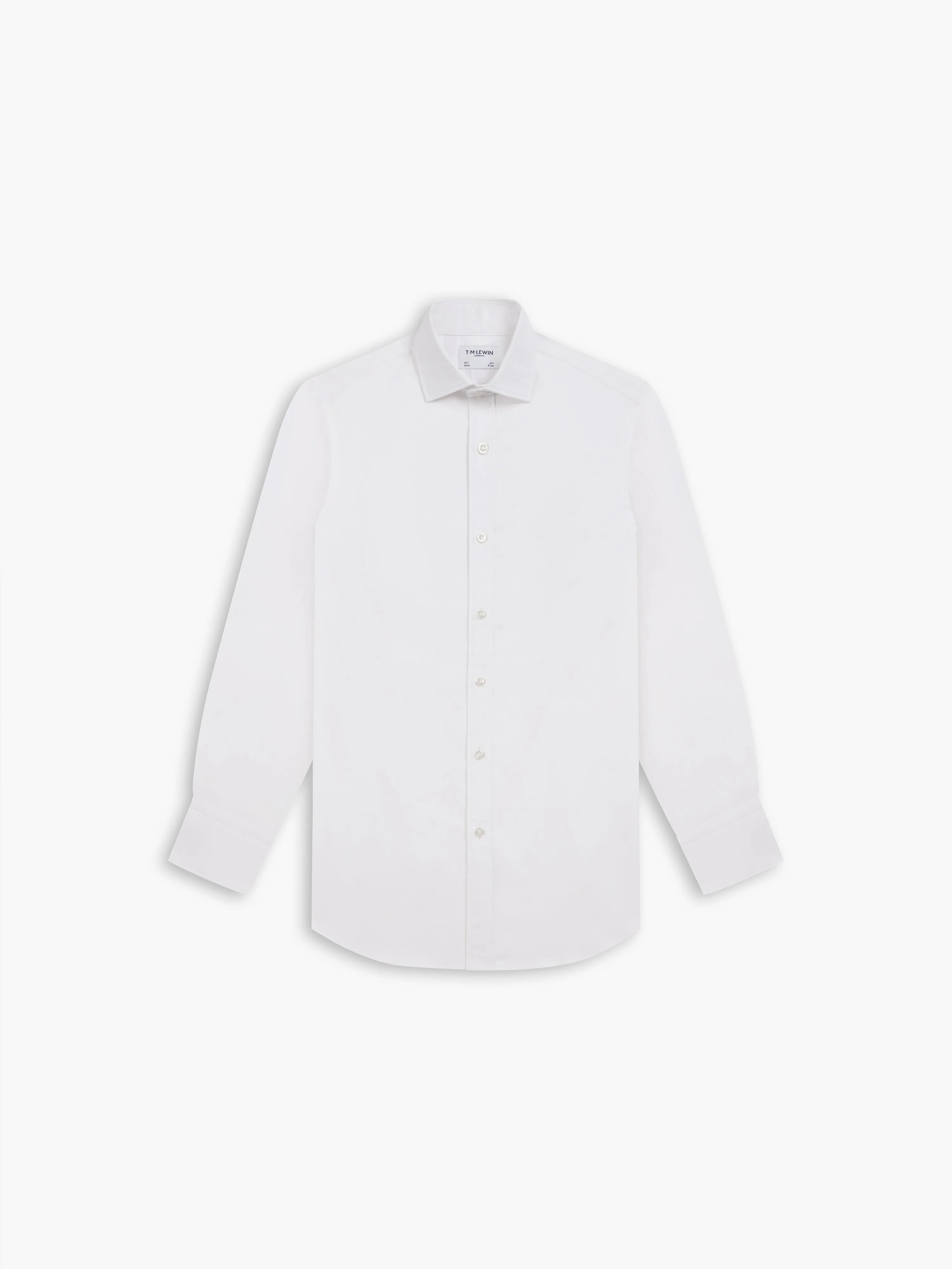 White Royal Oxford Fitted Single Cuff Classic Collar Shirt