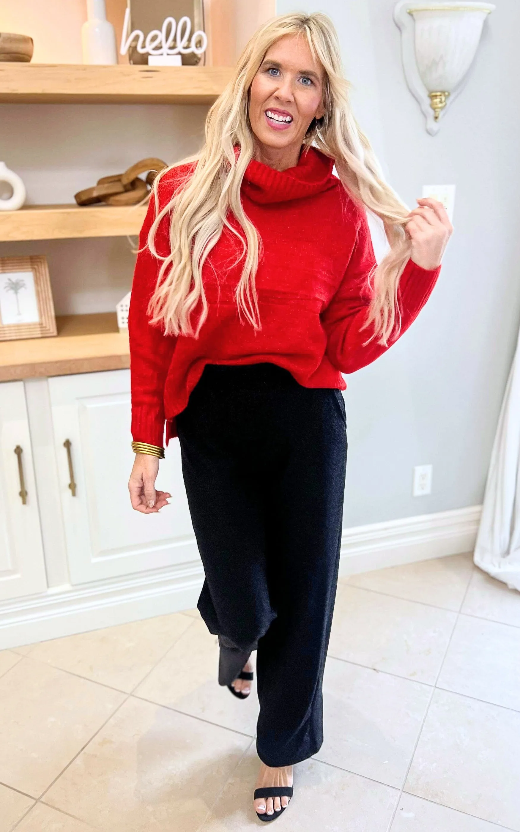 Wide Turtleneck Knit Crop Sweater - Final Sale