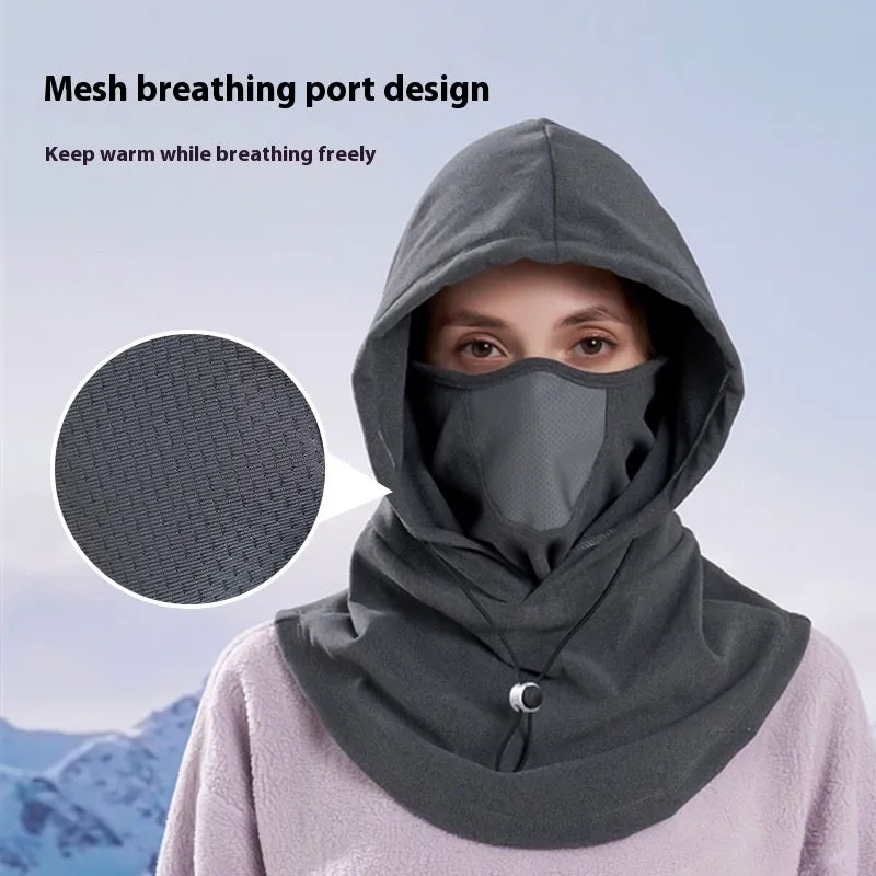 Winter Thermal Fleece Scarf & Ski Face Mask -Windproof Neck Warmer Hood