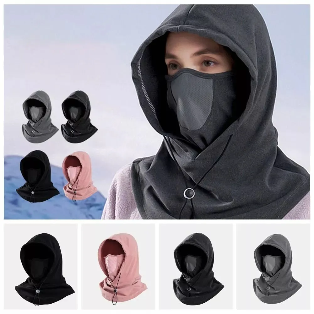 Winter Thermal Fleece Scarf & Ski Face Mask -Windproof Neck Warmer Hood