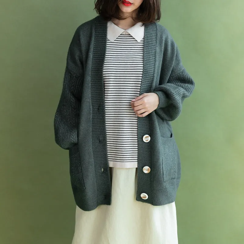 Women Casual V-Neck Sweater Coat Z9299