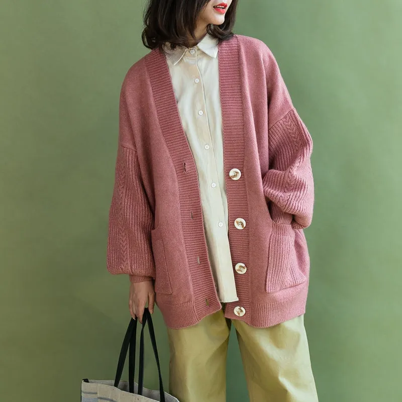 Women Casual V-Neck Sweater Coat Z9299