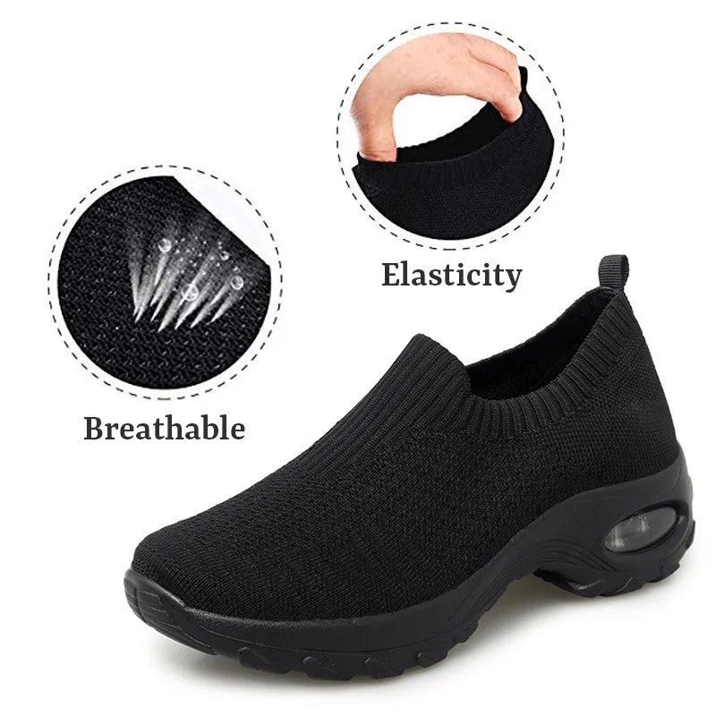 Women's air cushion elastic slip resistant leisure sneakers