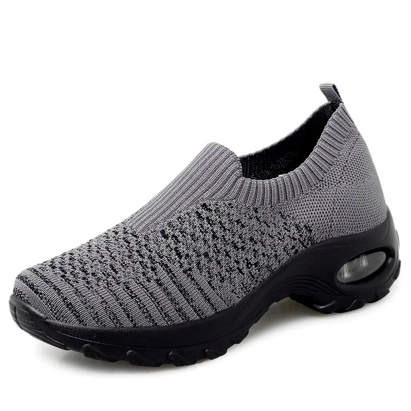 Women's air cushion elastic slip resistant leisure sneakers