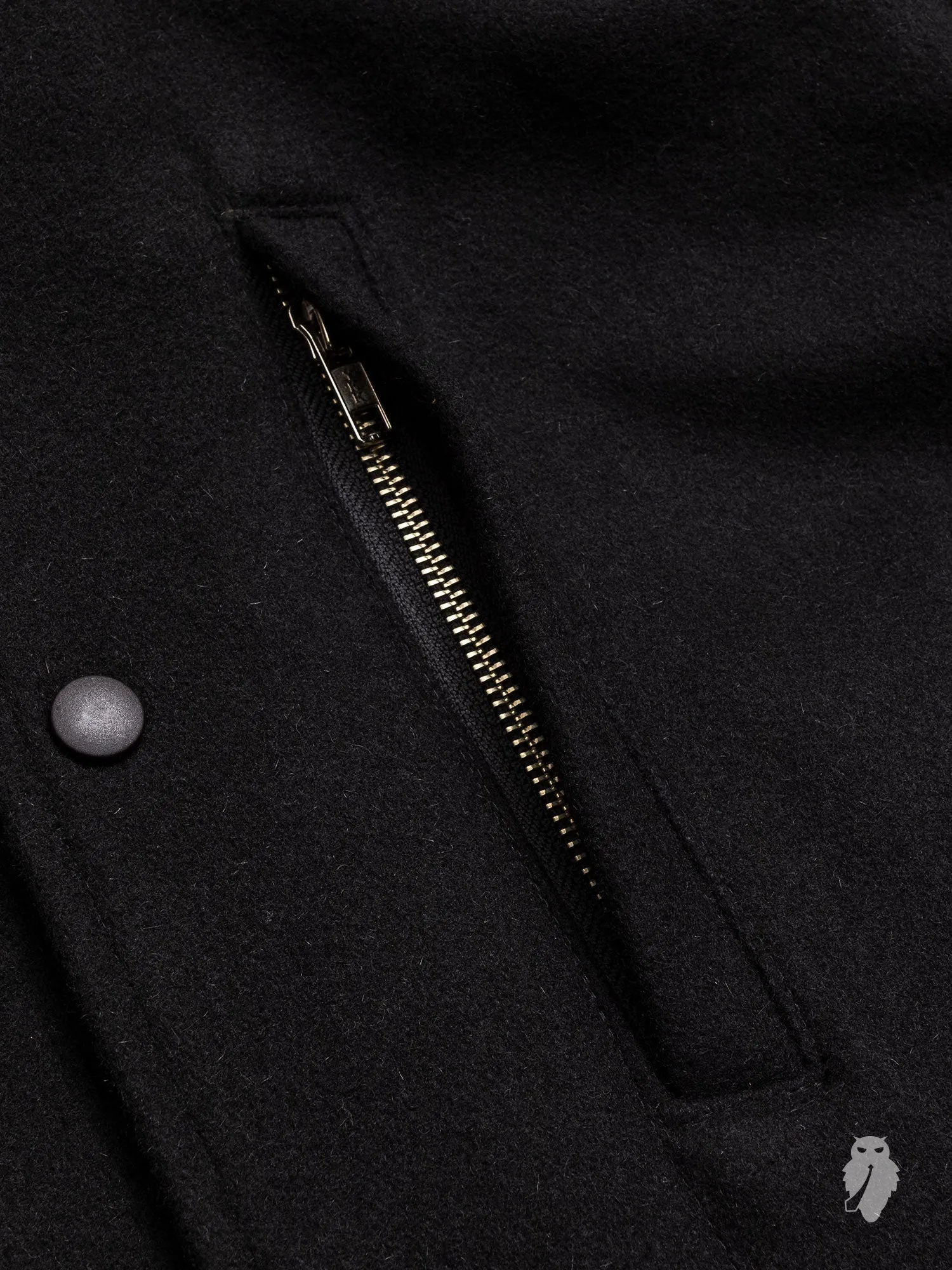 Wool Fishtail Parka in Black