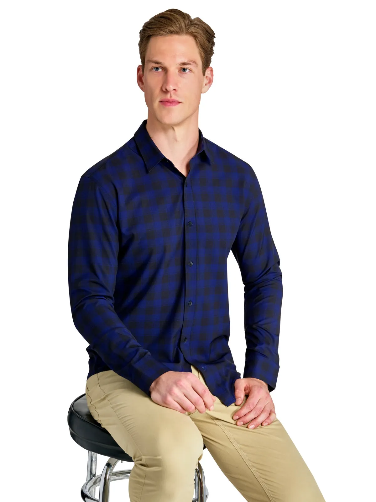 Woven Plaid Long Sleeve Shirt