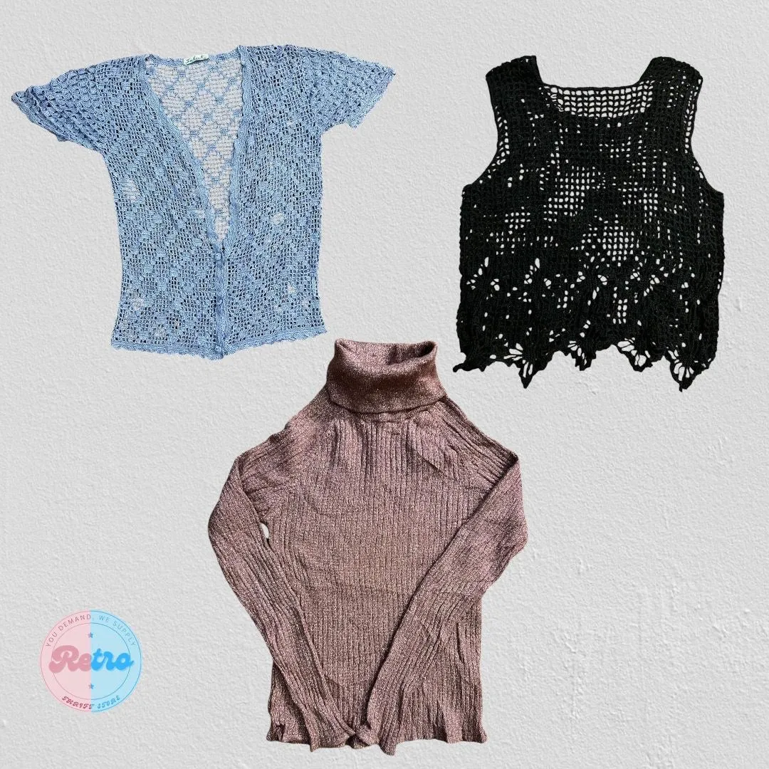 Y2K Glamorous Knit Mix: 9 Pieces