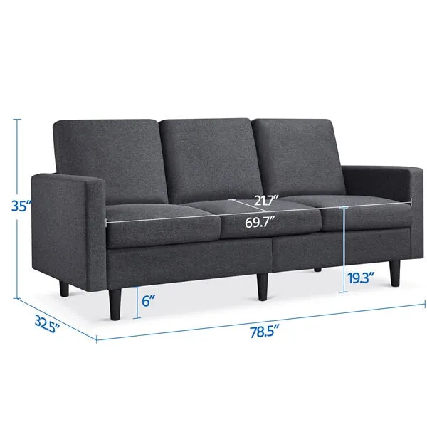 Yaheetech Contemporary 3-Seater Sofa