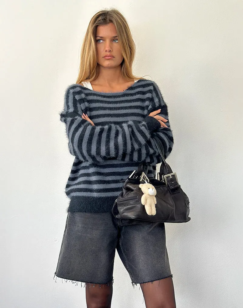 Zuleika Jumper in Charcoal Stripe